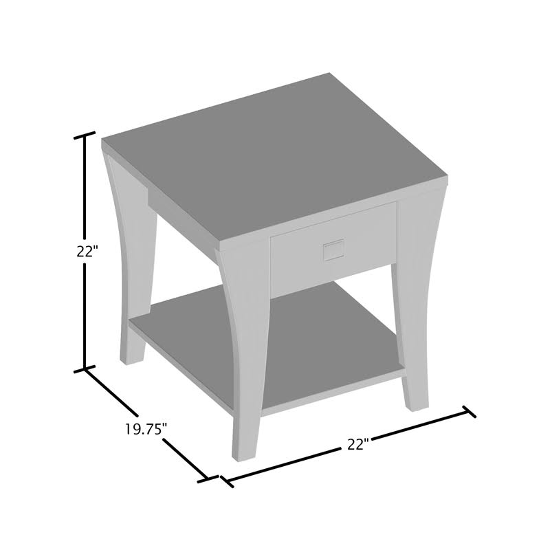 Gray 1-Drawer Wood End Table V5841