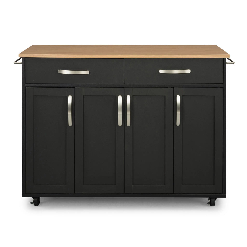 Black Wood Kitchen Cart N305435