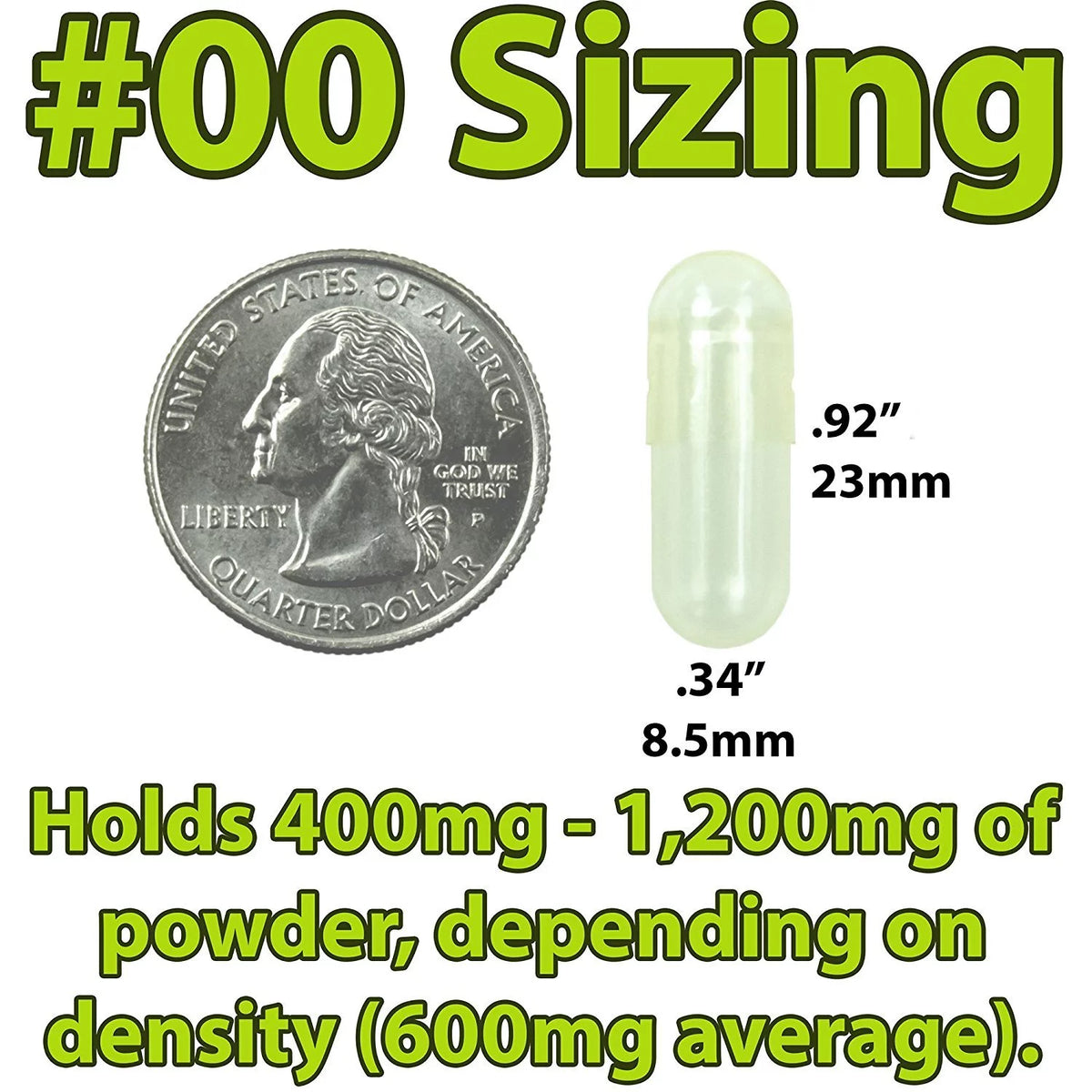 Gelatin Capsules 1000 Pack Size 00 I981