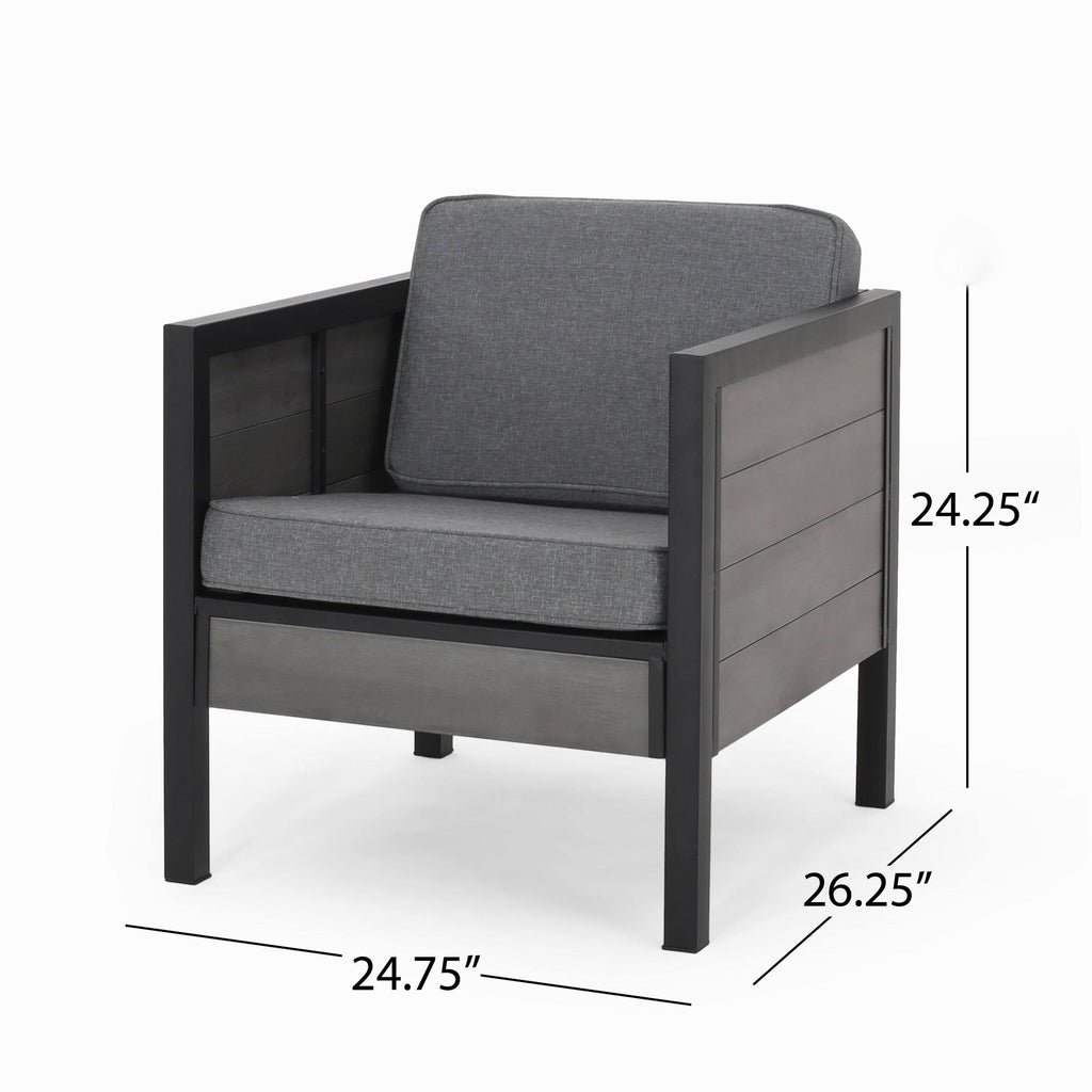 4pc Faux Wood Chat Set - Gray B882096