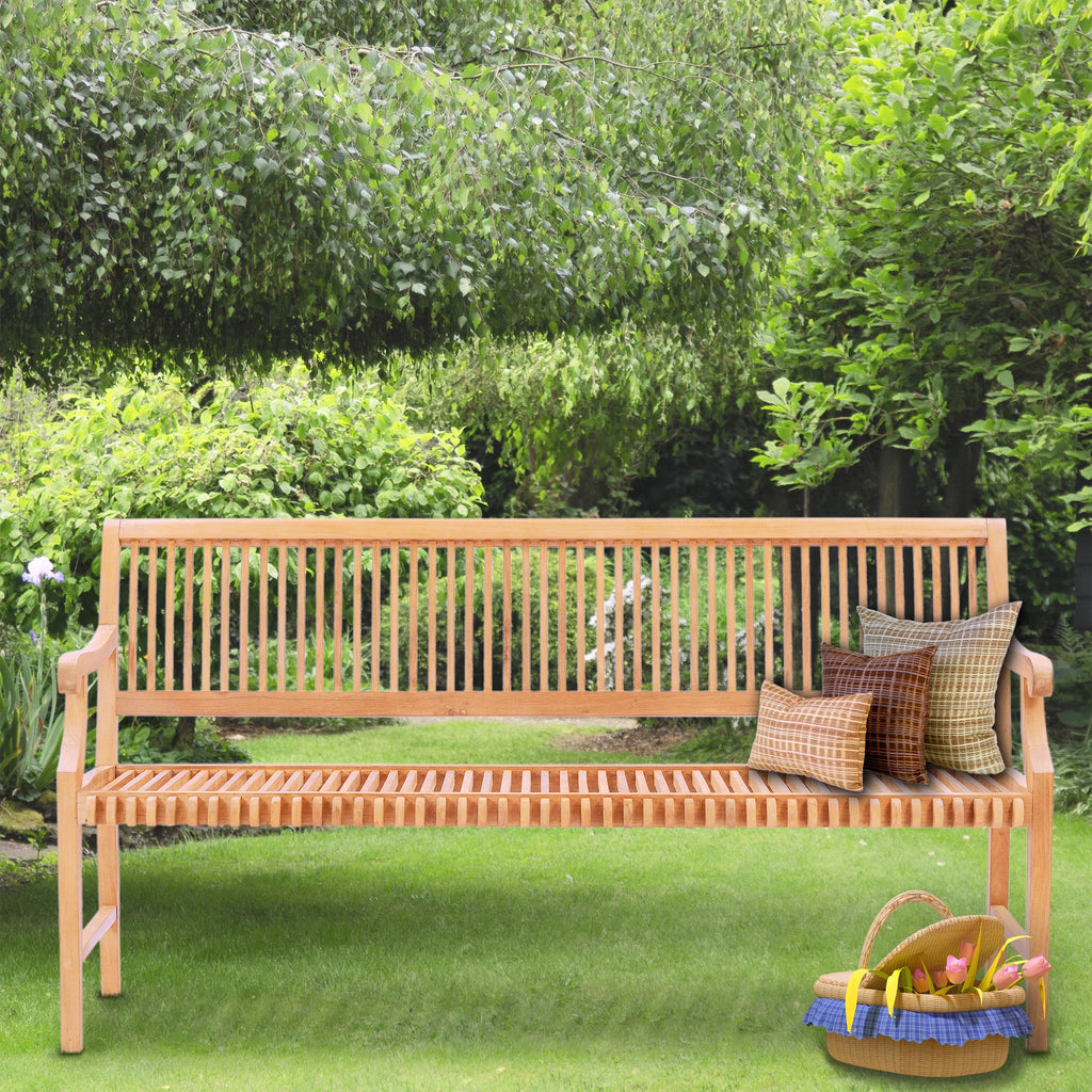 Teak Wood Outdoor Bench with Arms X3624