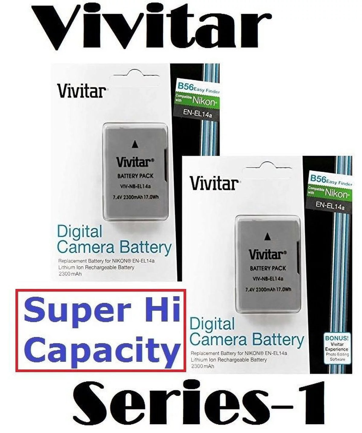 2-Pc EN-EL14a Battery & Fast Charger P75737