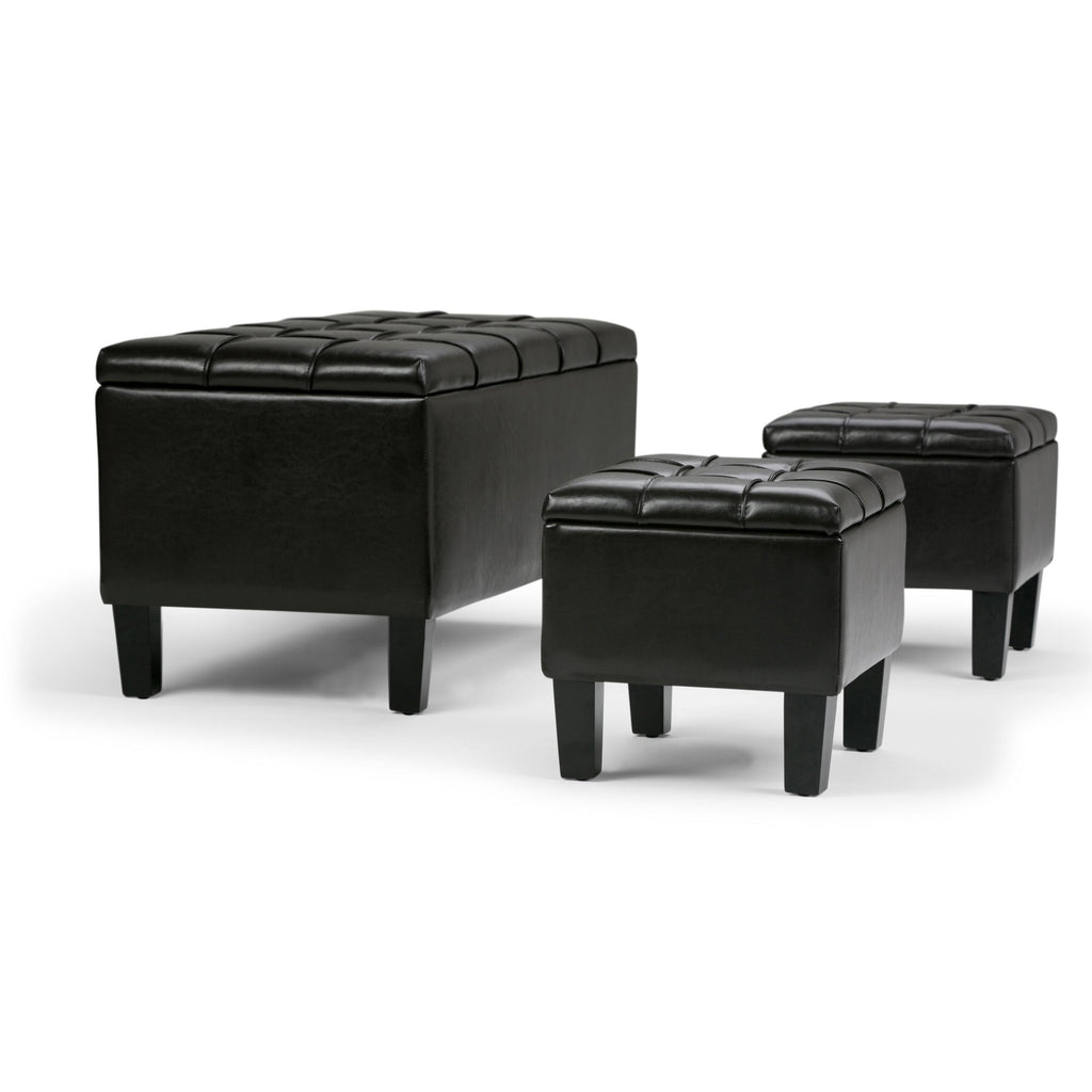 Slate Grey Rectangle Storage Ottoman K911