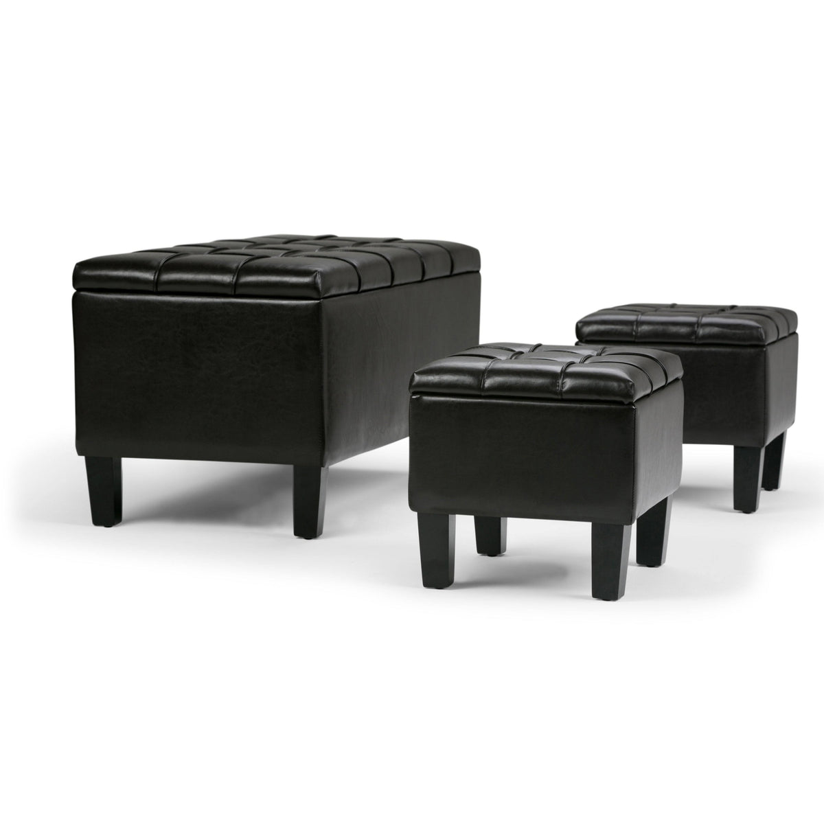 Slate Grey Rectangle Storage Ottoman K911