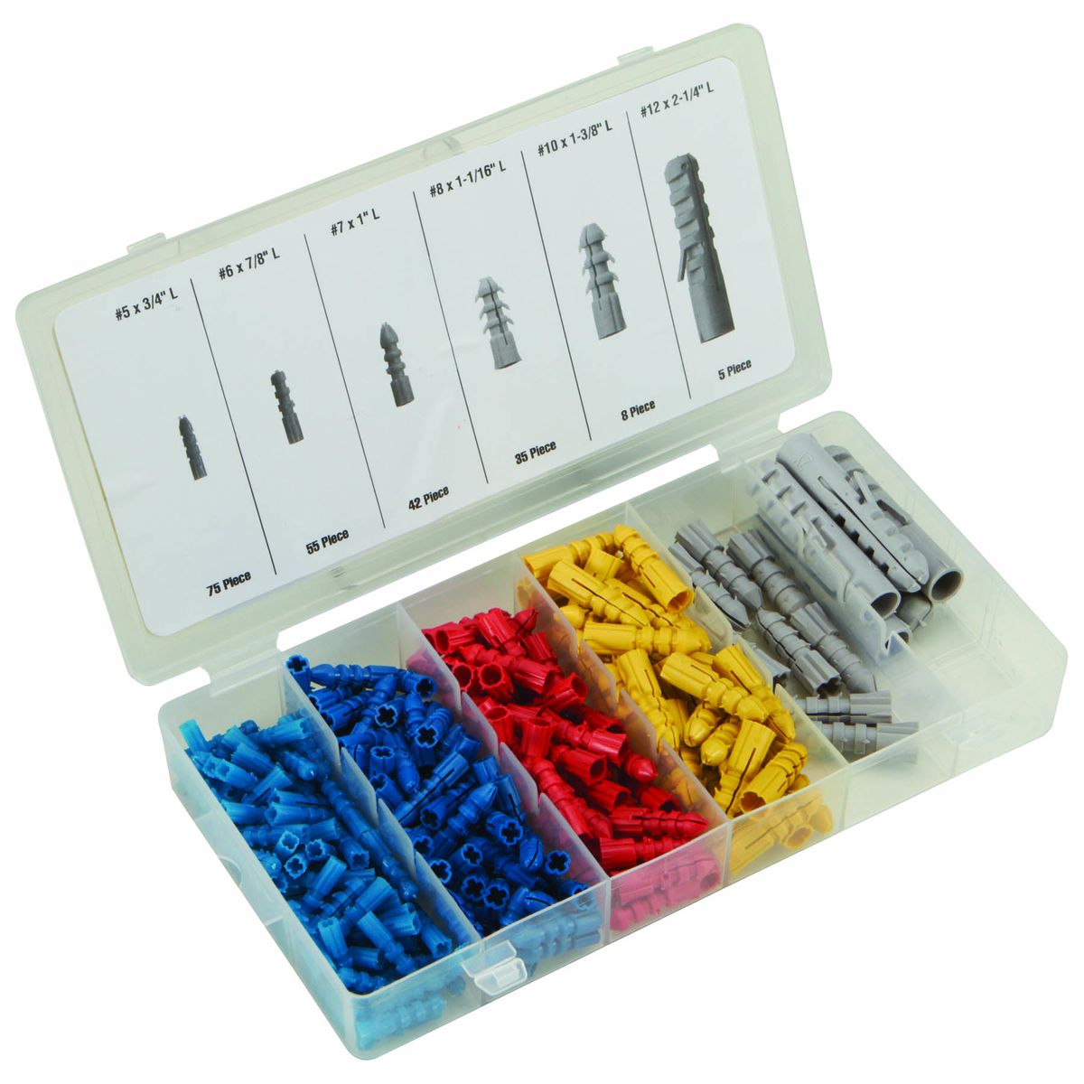 Wall Anchor Assortment, 220 Piece I175400
