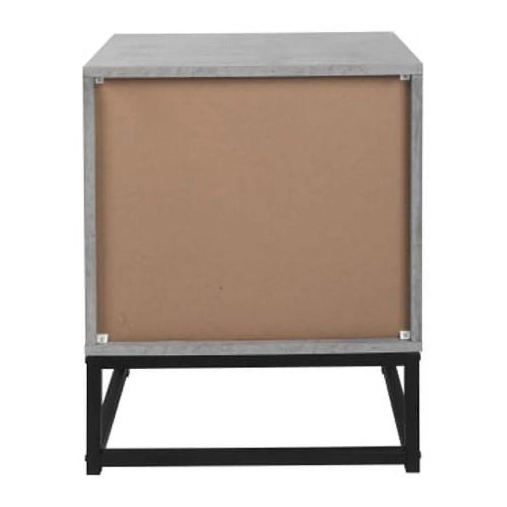 Gray 2 Drawer Wooden Storage Cabinet M6669