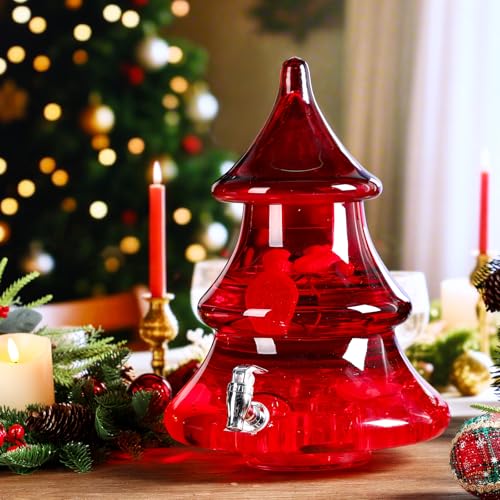 2.1 Gallons Glass Christmas Drink Dispenser with Spigot Z6879