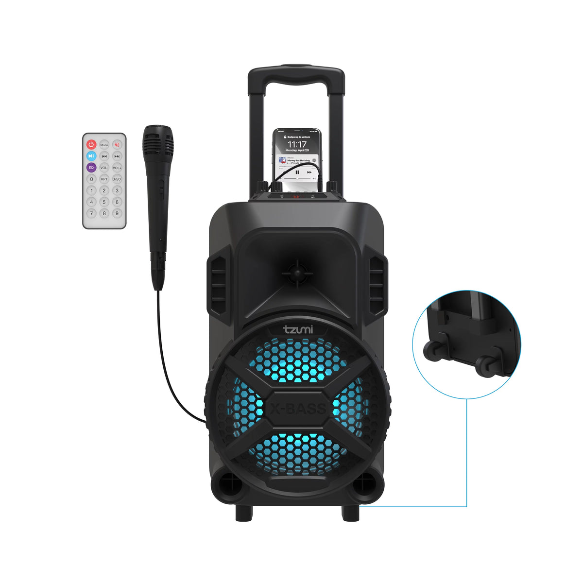 Rechargeable Bluetooth Speaker with 8in. Subwoofer and Microphone L197925