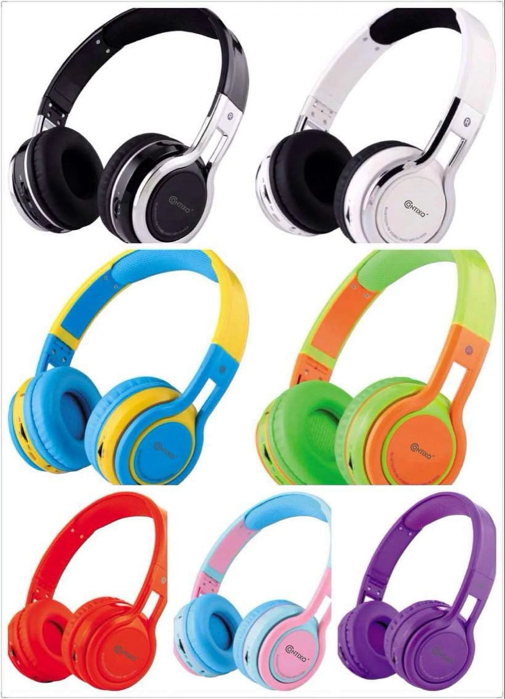 Kid Safe 85dB On Ear Foldable Wireless Bluetooth Headphone S214
