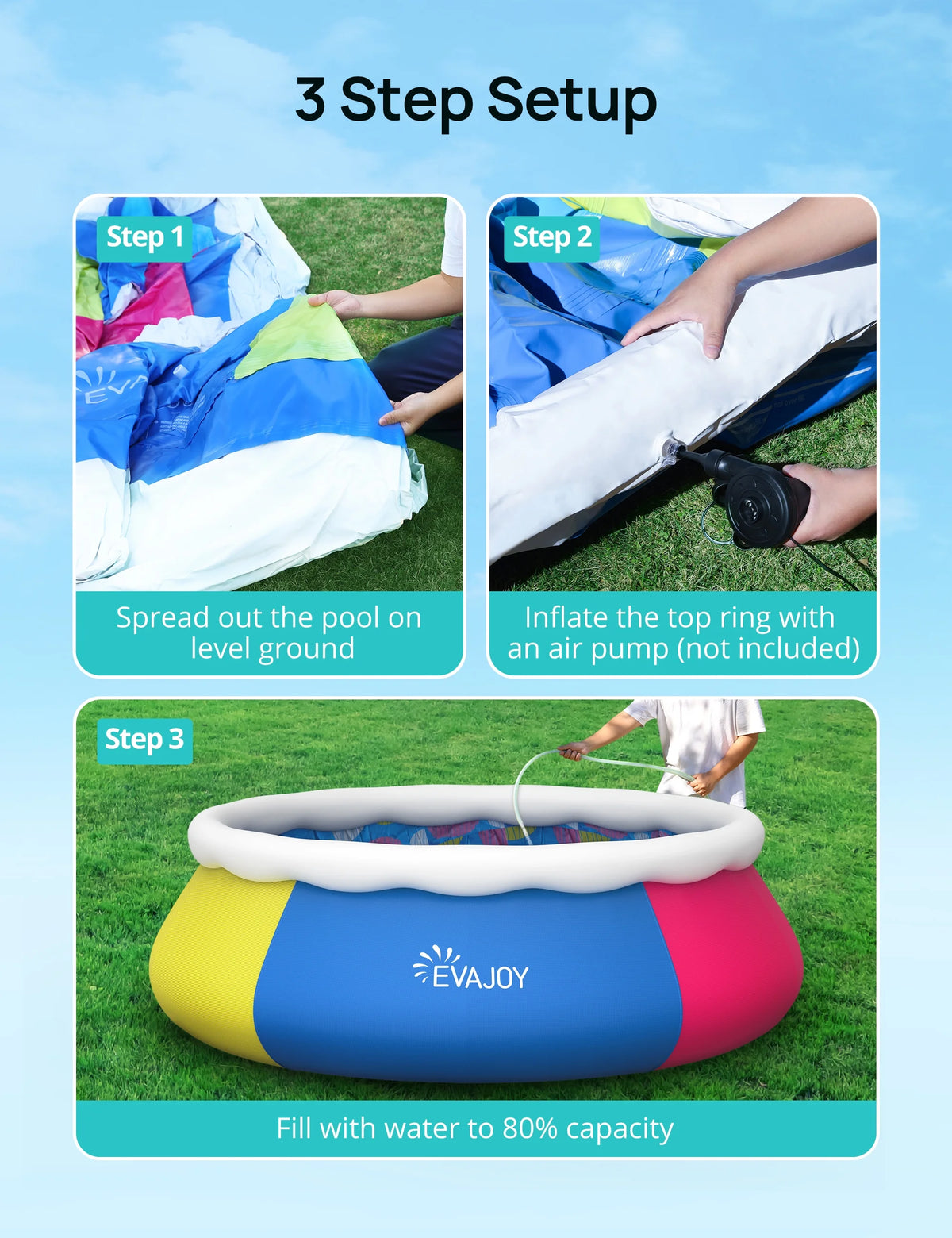 15ft 35in Above Ground Pool with Filter Pump, Ground Cloth and Cover V74276