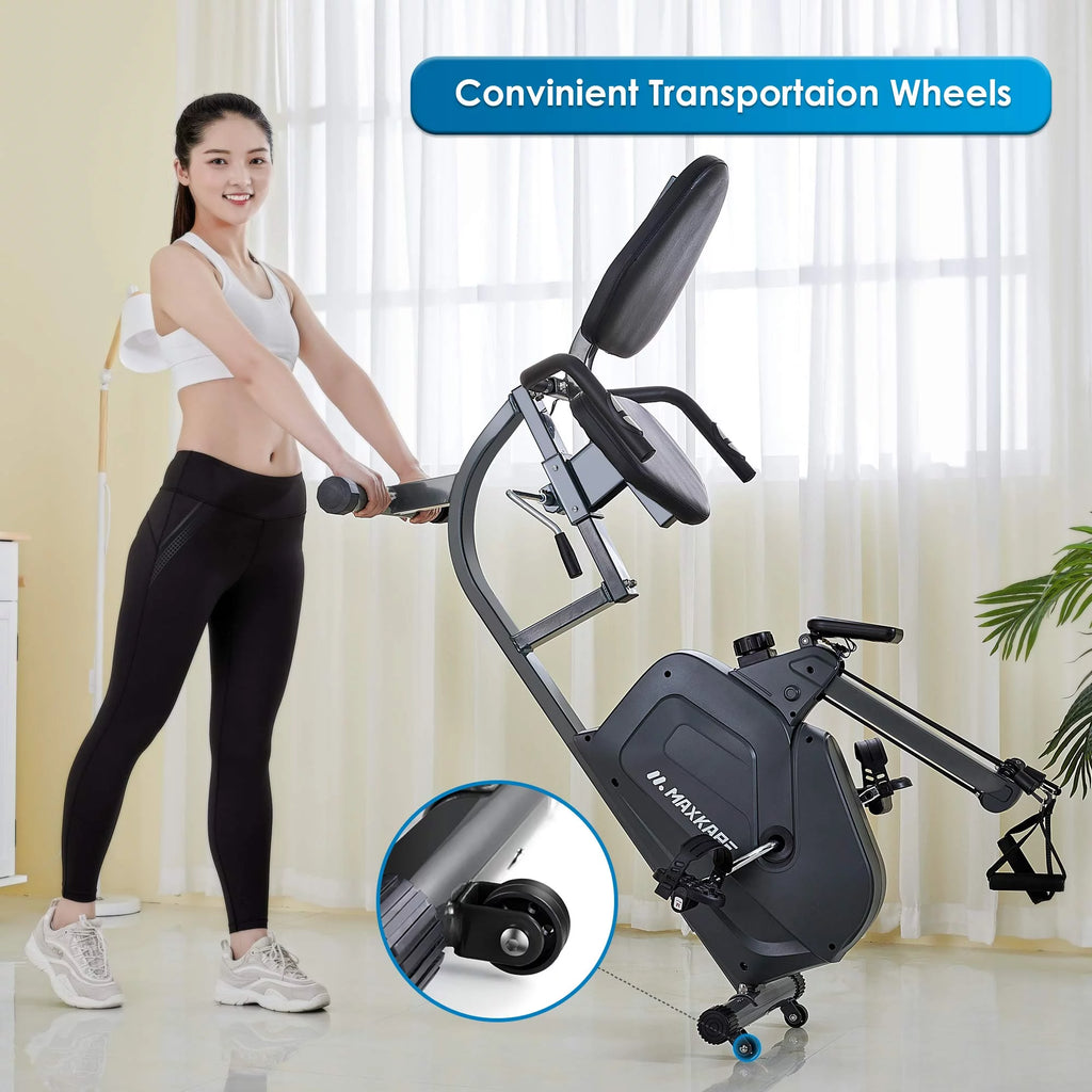 Recumbent Exercise Bike with Arm Resistance Bands T78193