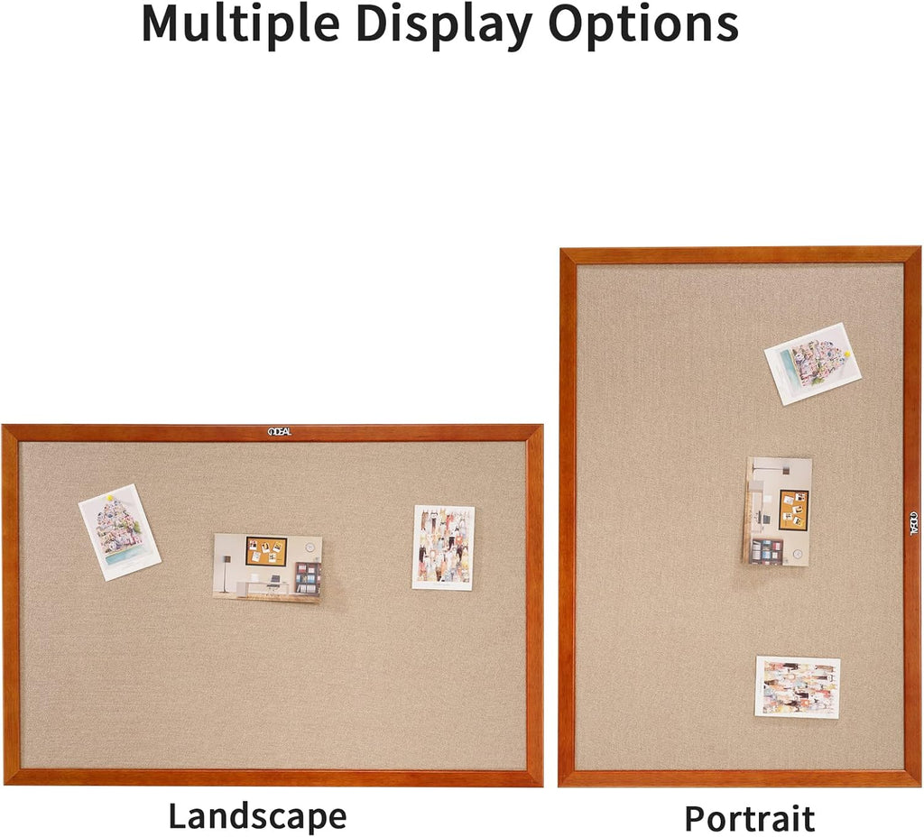 100% Wood Framed Canvas Wall Mounted Bulletin Board 48x36'' F18128