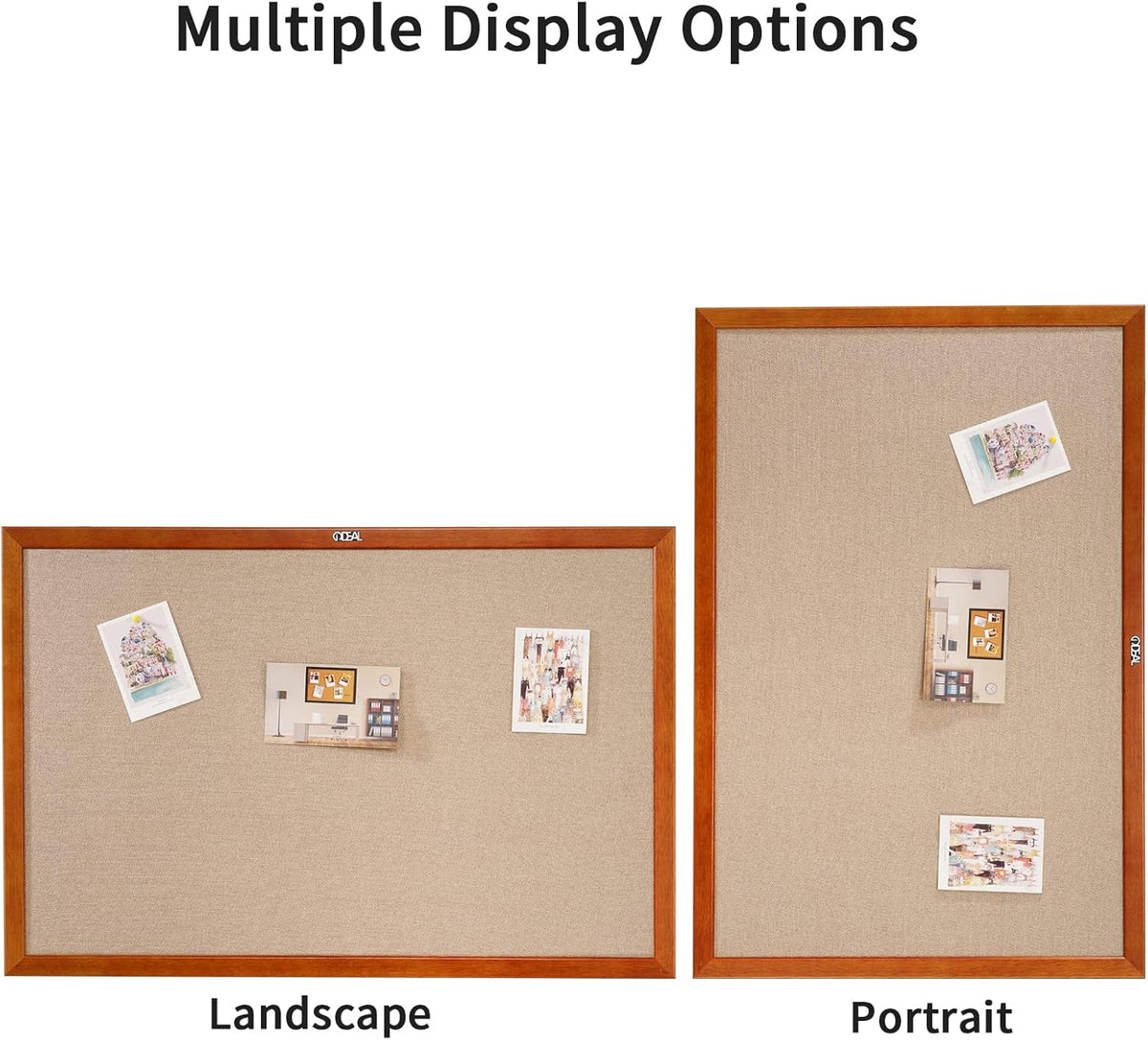 100% Wood Framed Canvas Wall Mounted Bulletin Board 48x36'' F18128