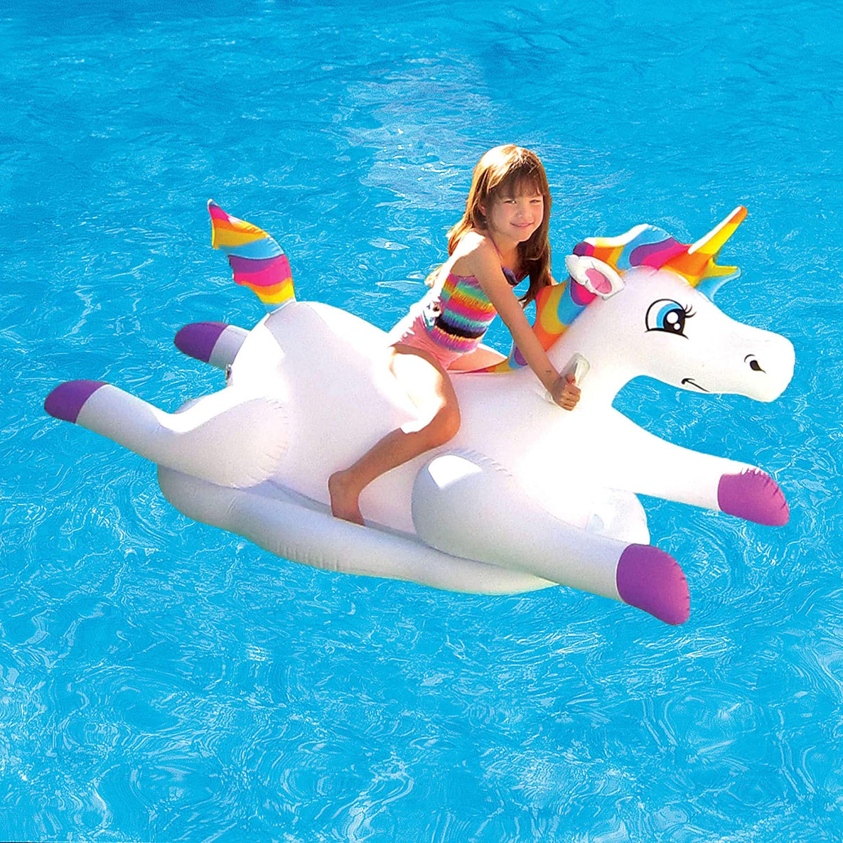 Rainbow Unicorn Inflatable Pool Float W5618