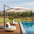 Grey 8.2FT Square Offset Patio Umbrella with Aluminum Pole V3281