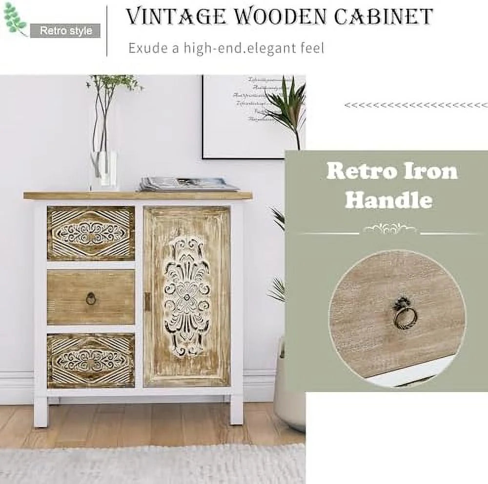 Carved Wood Sideboard with 5 Drawers E961521
