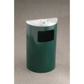 6 Gal Half Round Wall Receptacle Satin Black Satin Alum B114