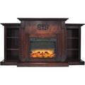 Mahogany Electric Fireplace with Built in Bookshelves P769