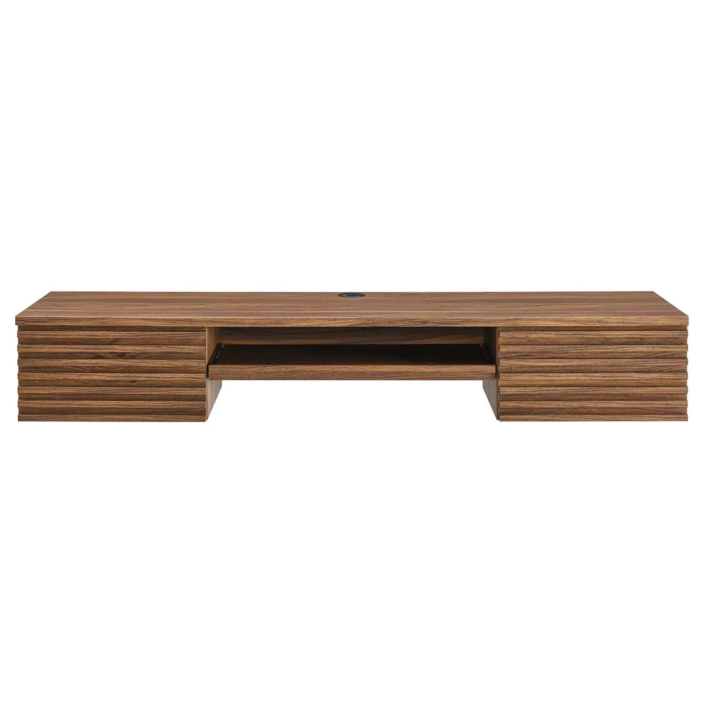 Wall Mount Wood Office Desk in Walnut T453