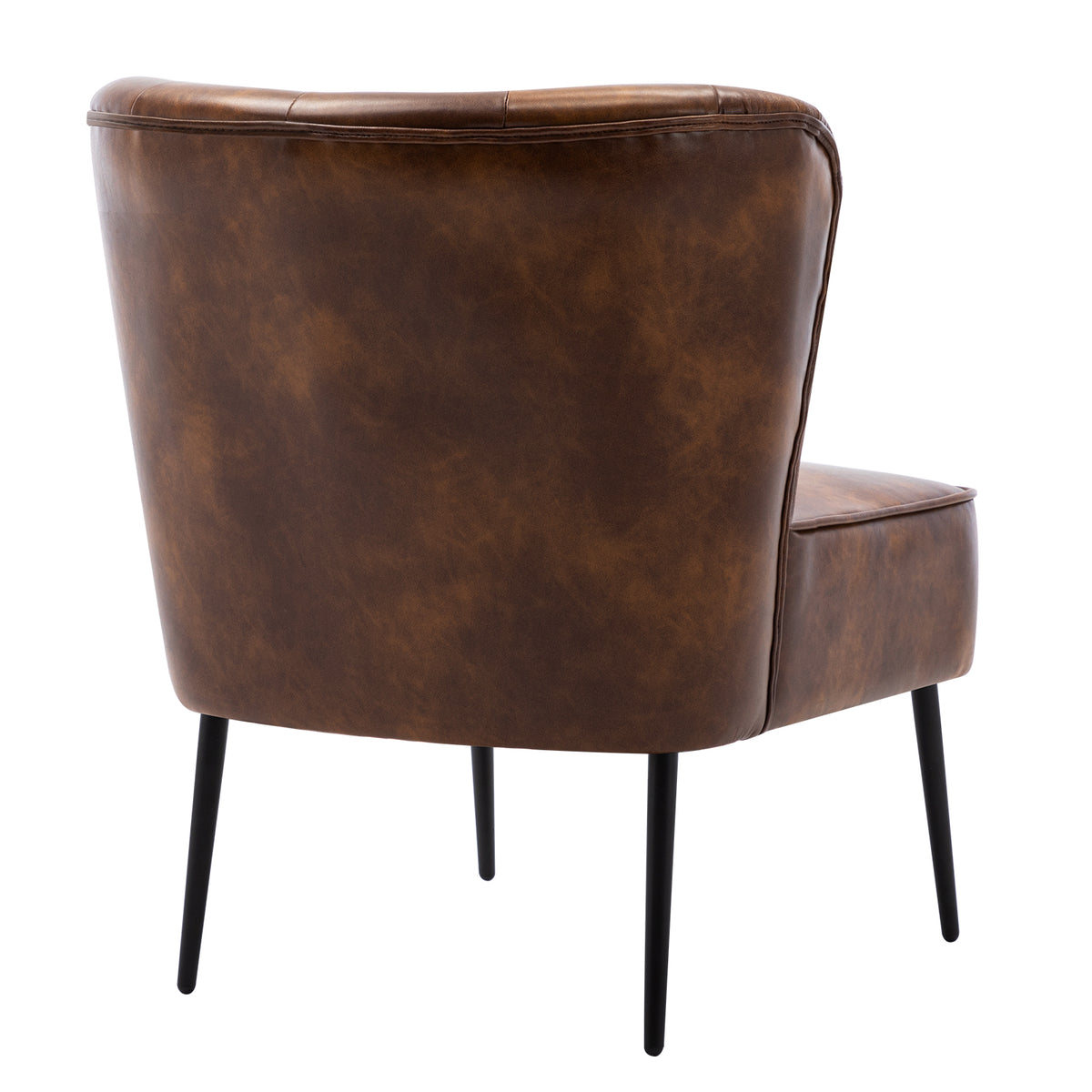 Yellowish Brown PU Tufted Accent Chair F94116
