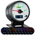 White Face Analog Boost Digital Pyrometer and Pressure Gauge V348