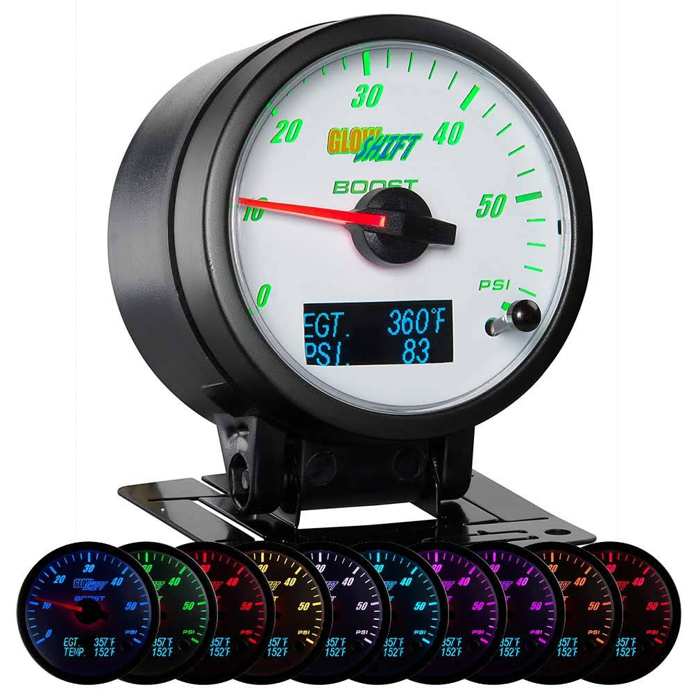 White Face Analog Boost Digital Pyrometer and Pressure Gauge V348