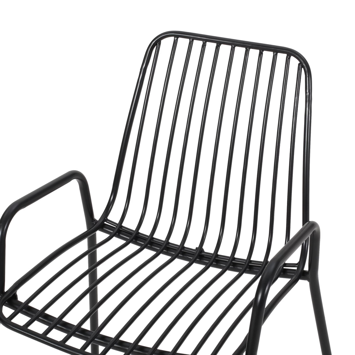 Black Metal Outdoor Club Chairs, Set of 2 U3259