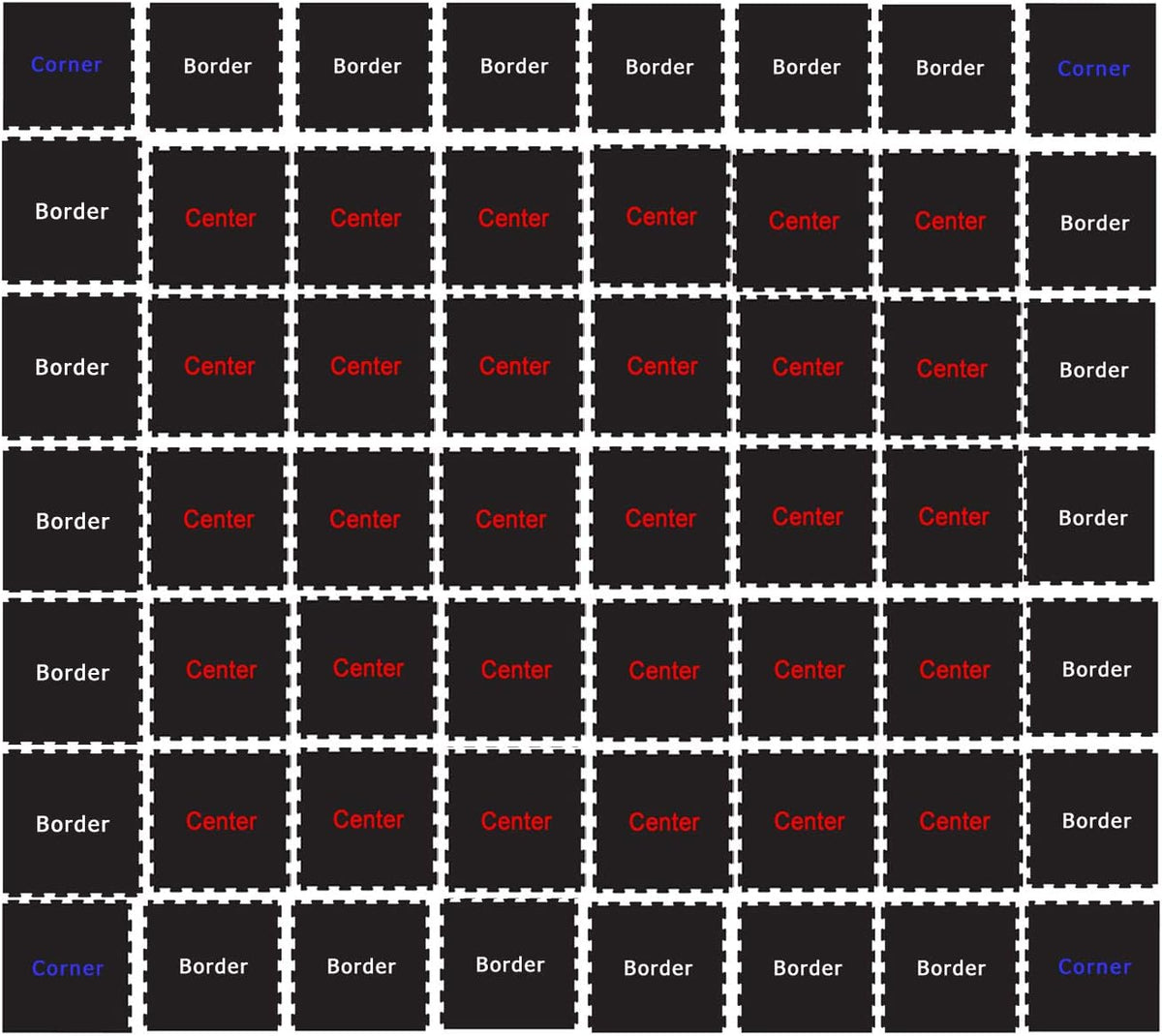 Heavy Duty Rubber Flooring Interlocking Tile Set C34966