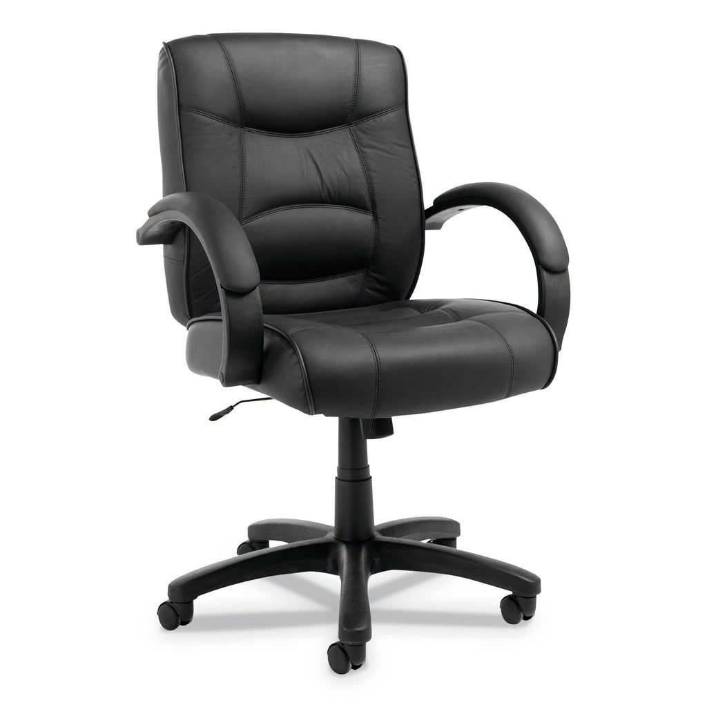 Black Leather Mid-Back Swivel/Tilt Chair A86162