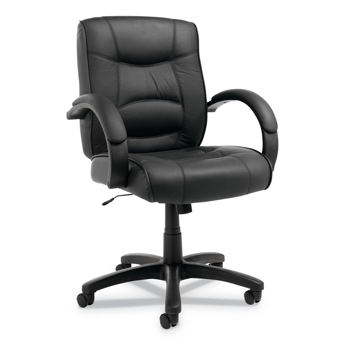 Black Leather Mid-Back Swivel/Tilt Chair A86162