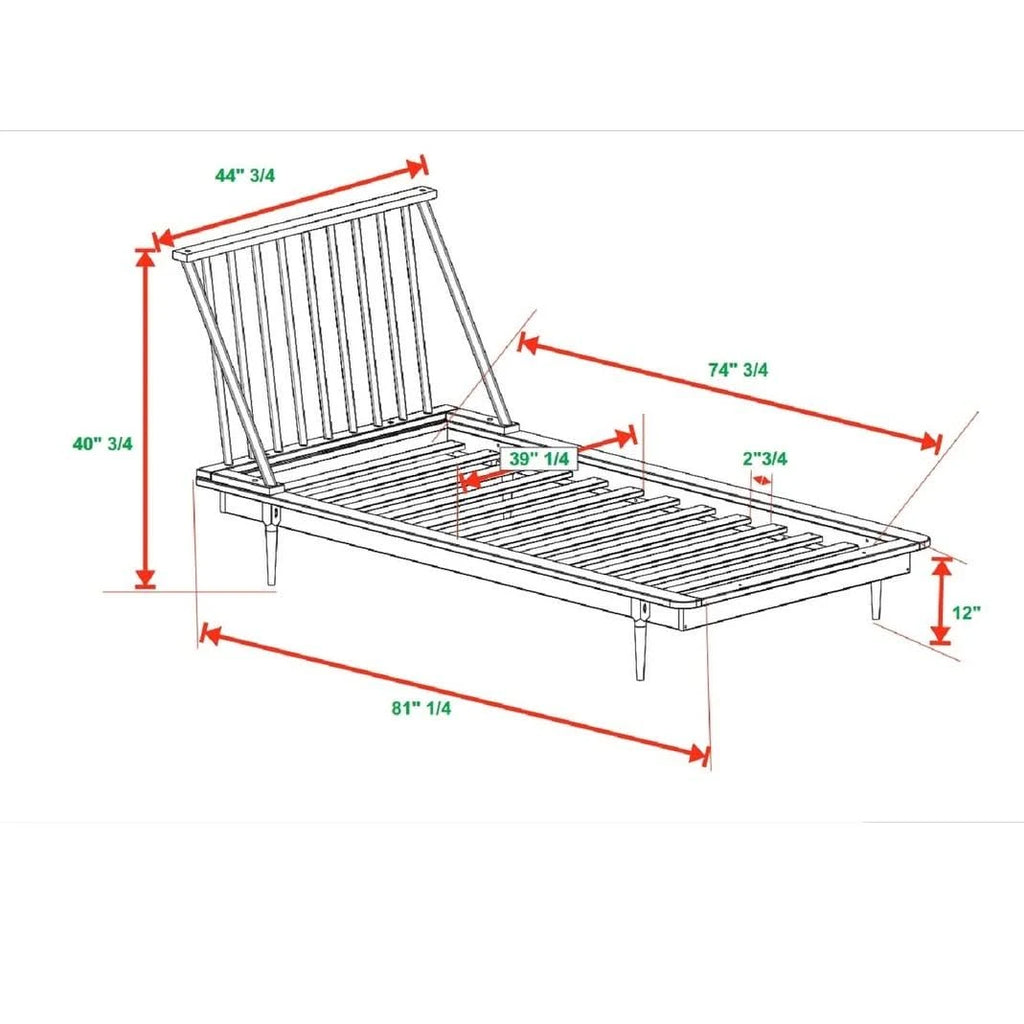 Solid Pine Wood Spindle Bed - Light Oak - Queen D914908
