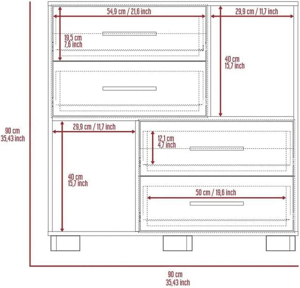 White Engineered Wood Dresser L28678