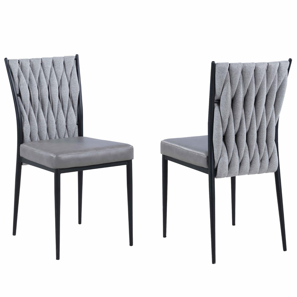 Set of 2 Contemporary Side Chair with Weave Back D3862