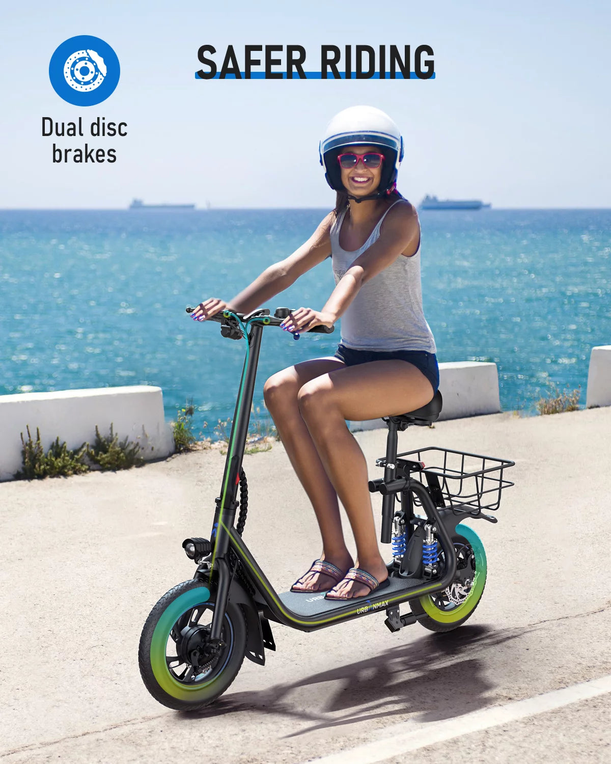 Electric Scooter with Seat and Carry Basket I546