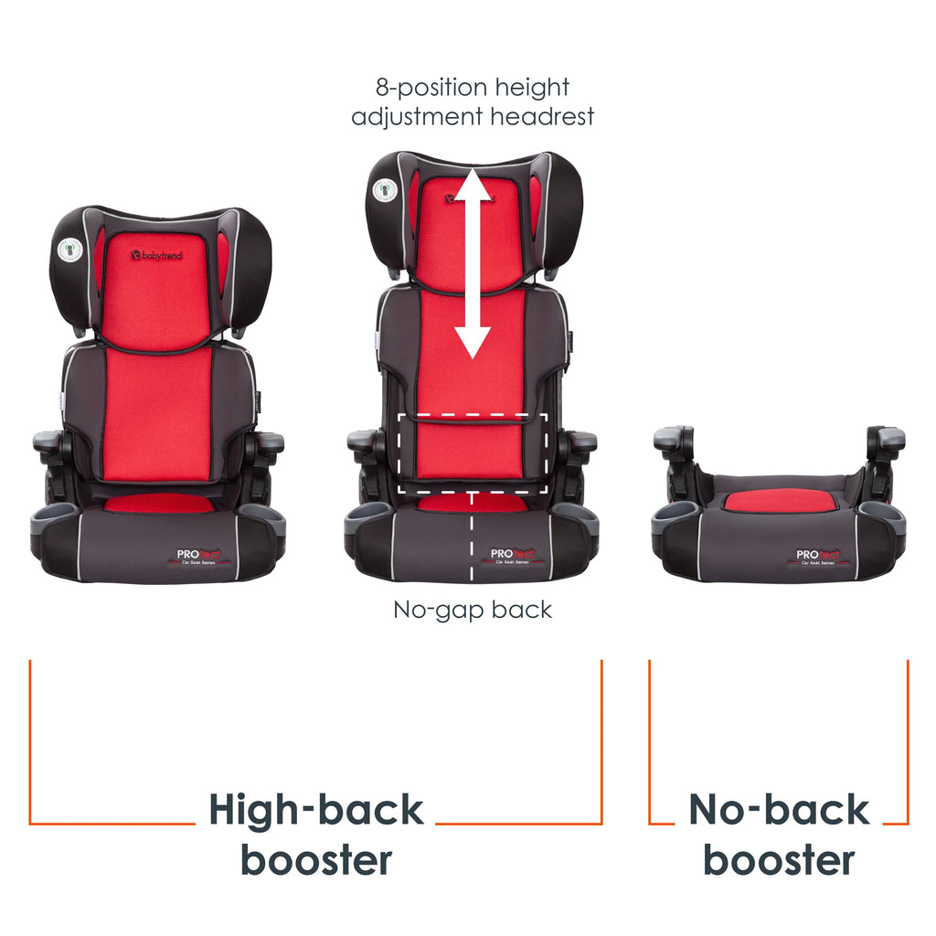 Folding High Back Booster Car Seat Red G782