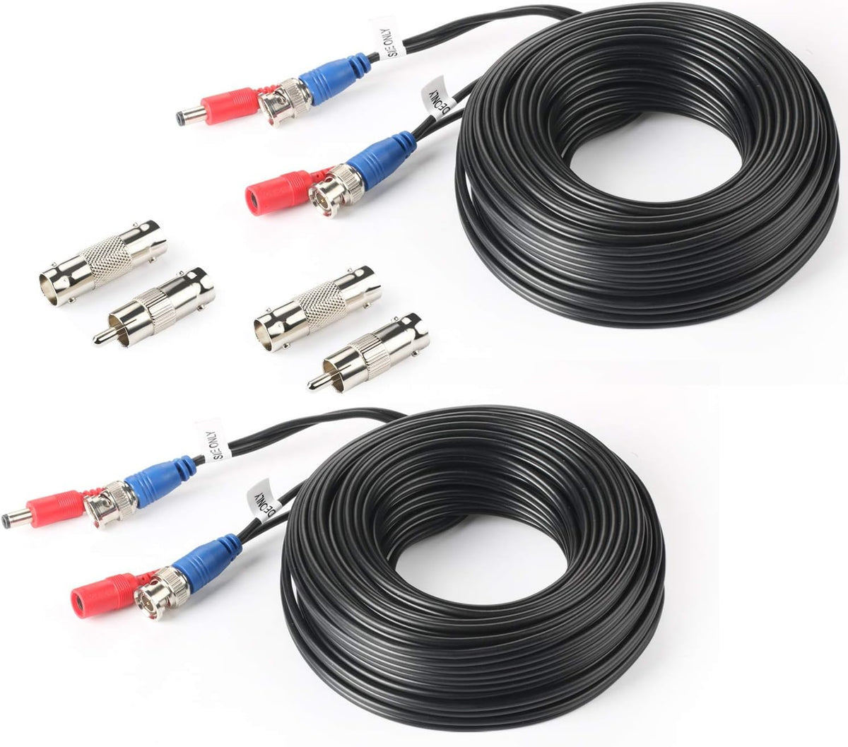 2Pack 50Feet BNC Video Power Cable for CCTV Security System with Connectors U4961