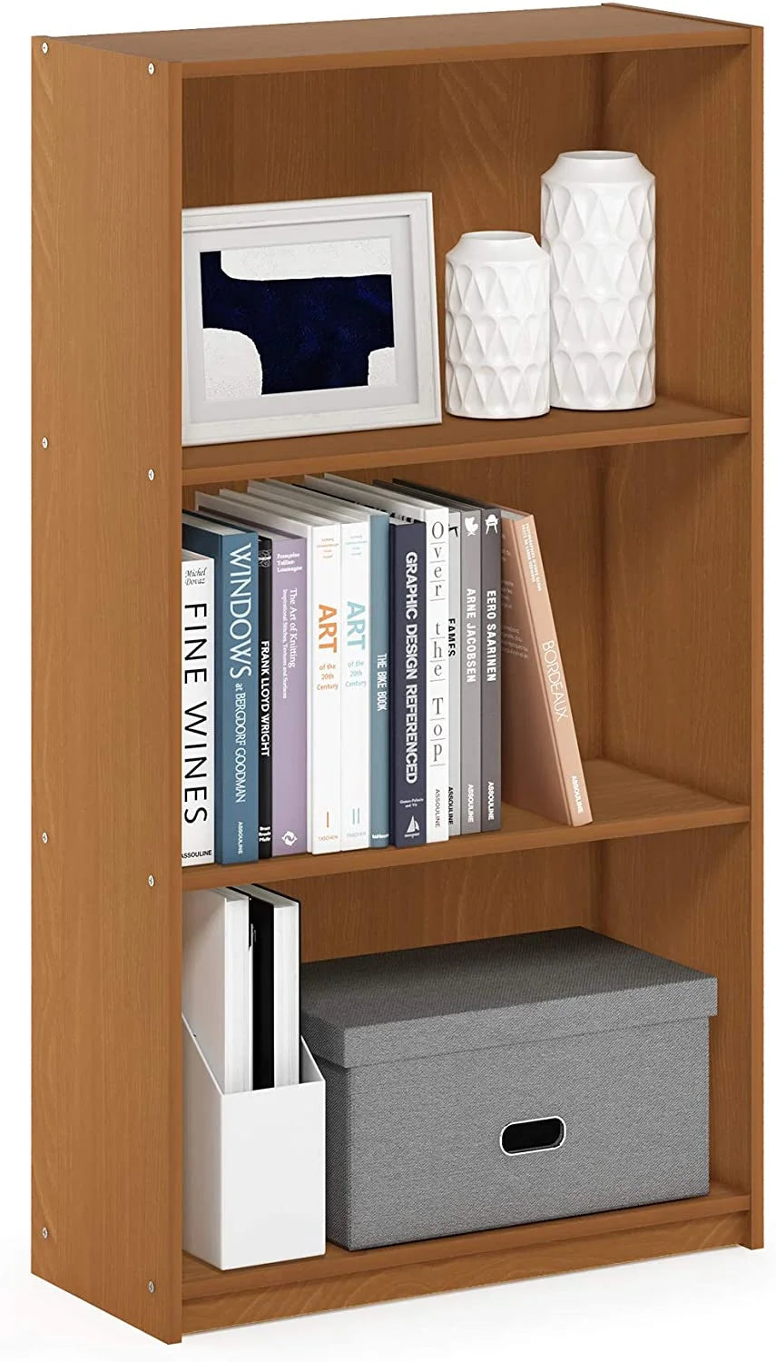 3-Tier Natural Oak Bookcase Storage Shelves P669634