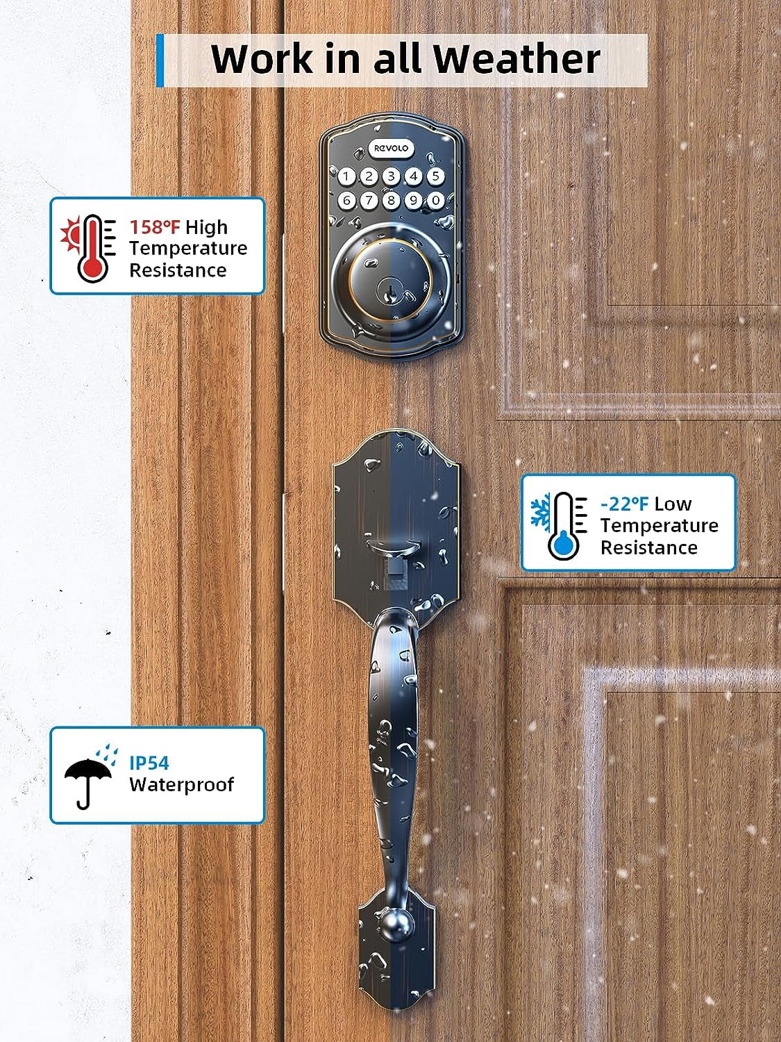 Keyless Entry Door Lock with Handle Set, Oil Rubbed Bronze X442