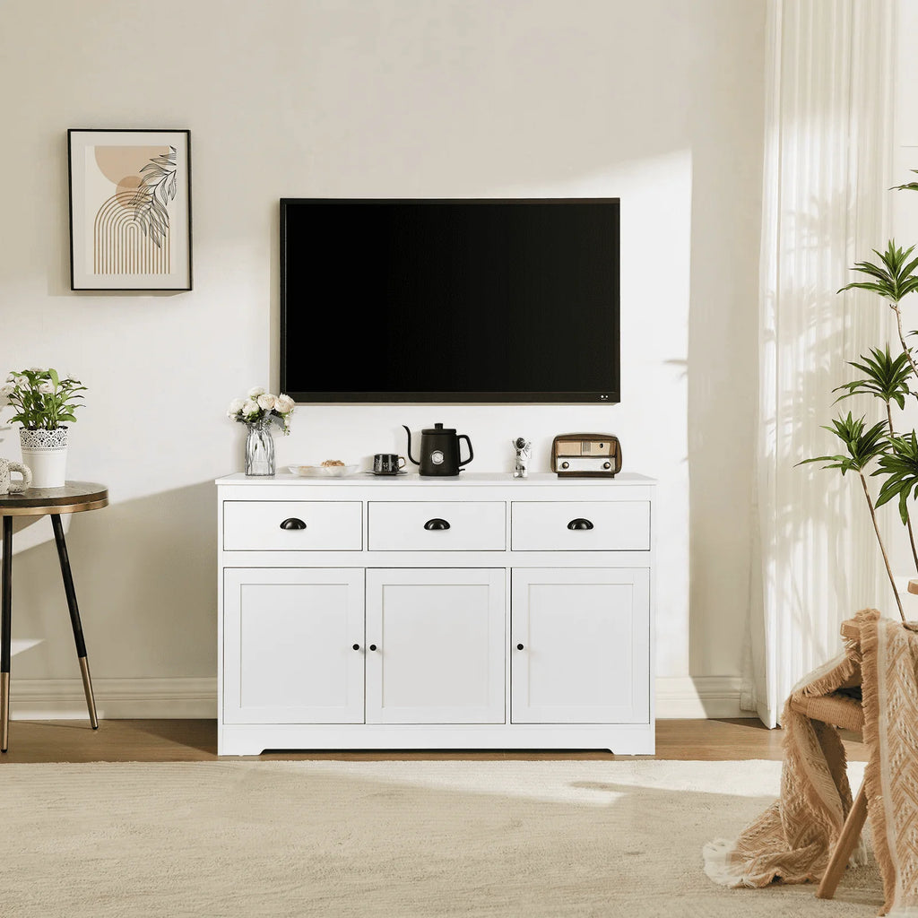 White Sideboard and Buffet with Drawers N215