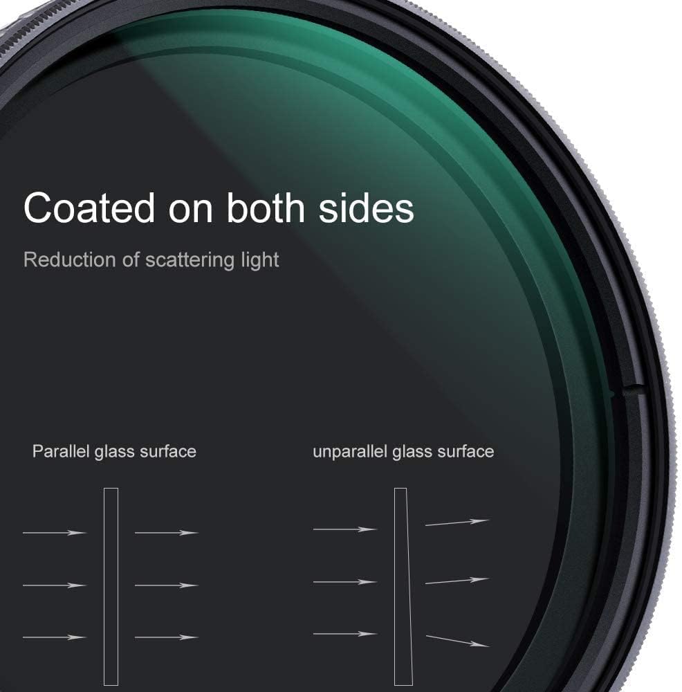 82mm Variable ND Filter ND8-ND128 Neutral Density Filter, Japan AGC Optical Glass, Pack of 2 C953305