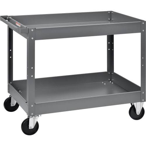 2 Shelf Deep Tray Steel Stock Cart 500 lb. Capacity V64017