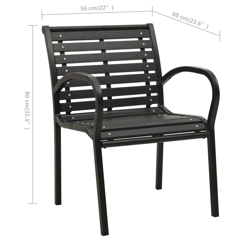 2 Pcs Steel and WPC Garden Chairs C635177