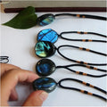 Polished Labradorite Moonstone Quartz Crystal Pendant Necklace T509647