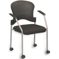 Black Grey Side Chair with Casters D77757