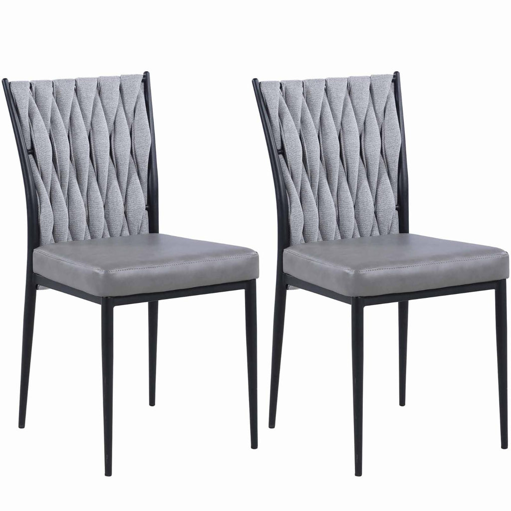 Set of 2 Contemporary Side Chair with Weave Back D3862