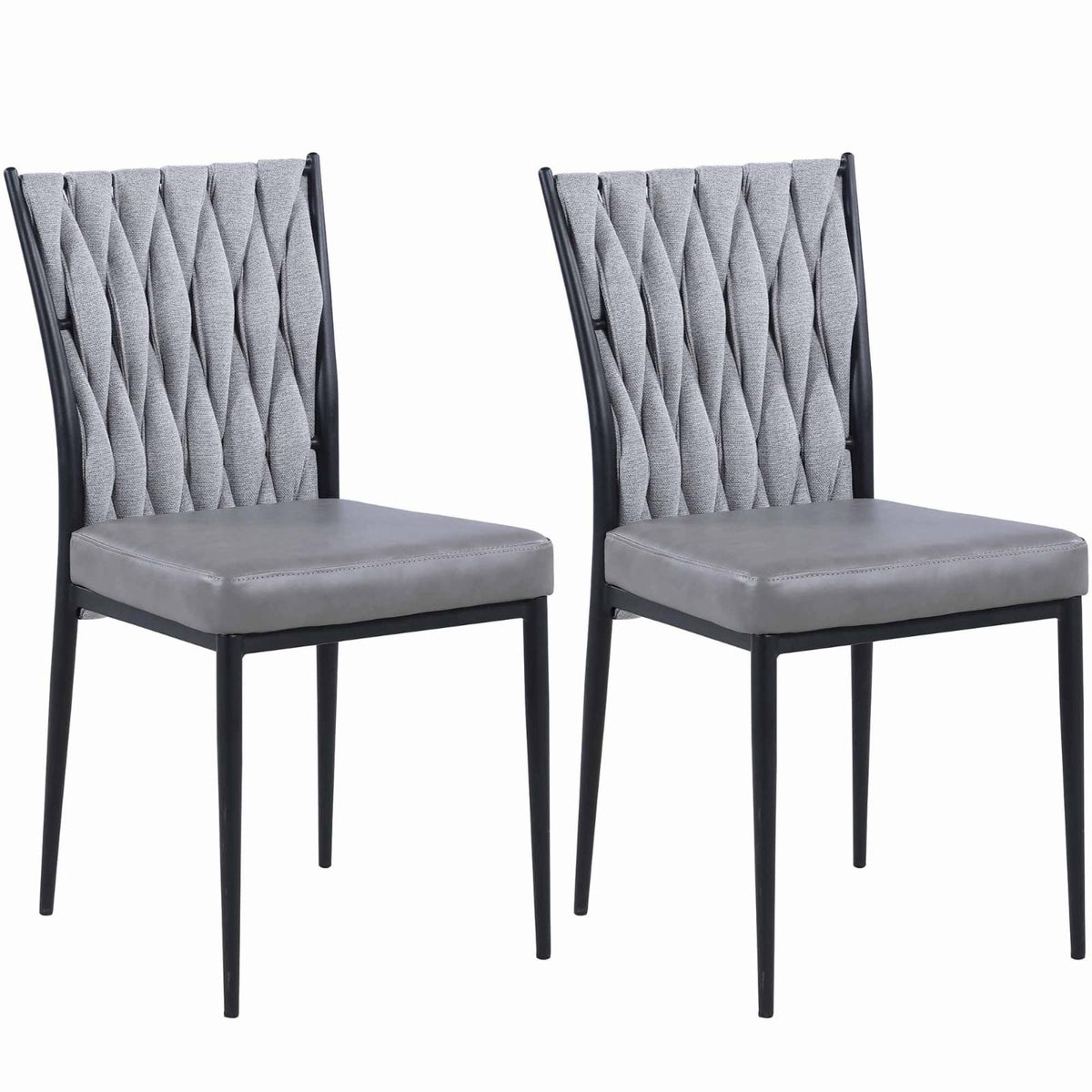 Set of 2 Contemporary Side Chair with Weave Back D3862