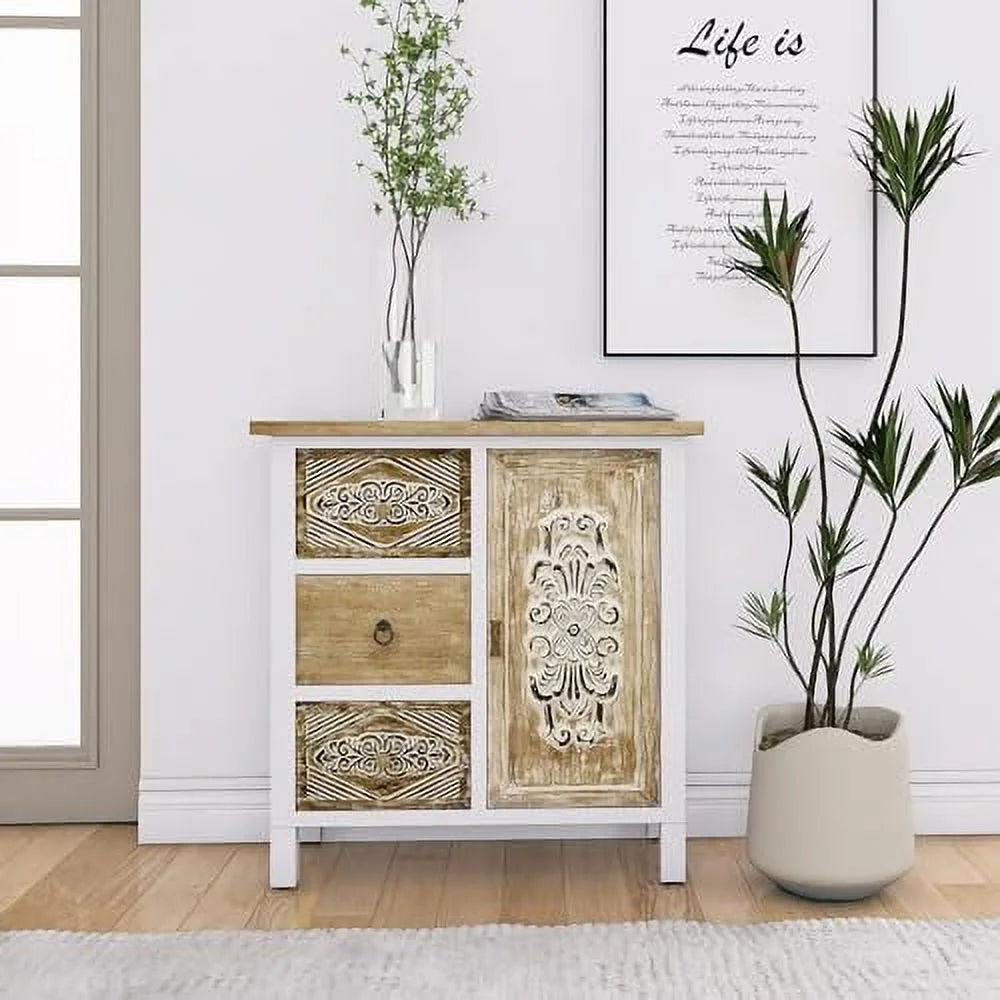 Carved Wood Sideboard with 5 Drawers E961521