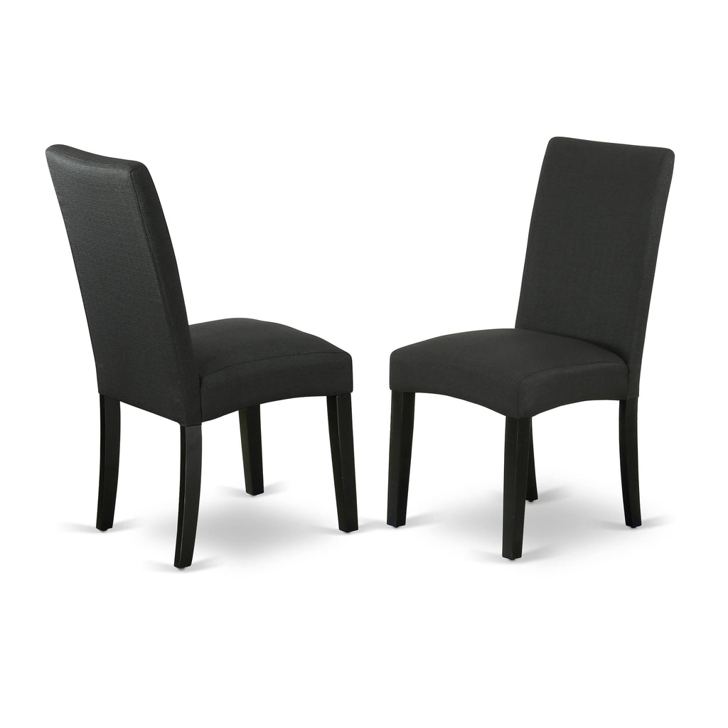 Black Linen Fabric Parson Chair, Set of 2 O65677