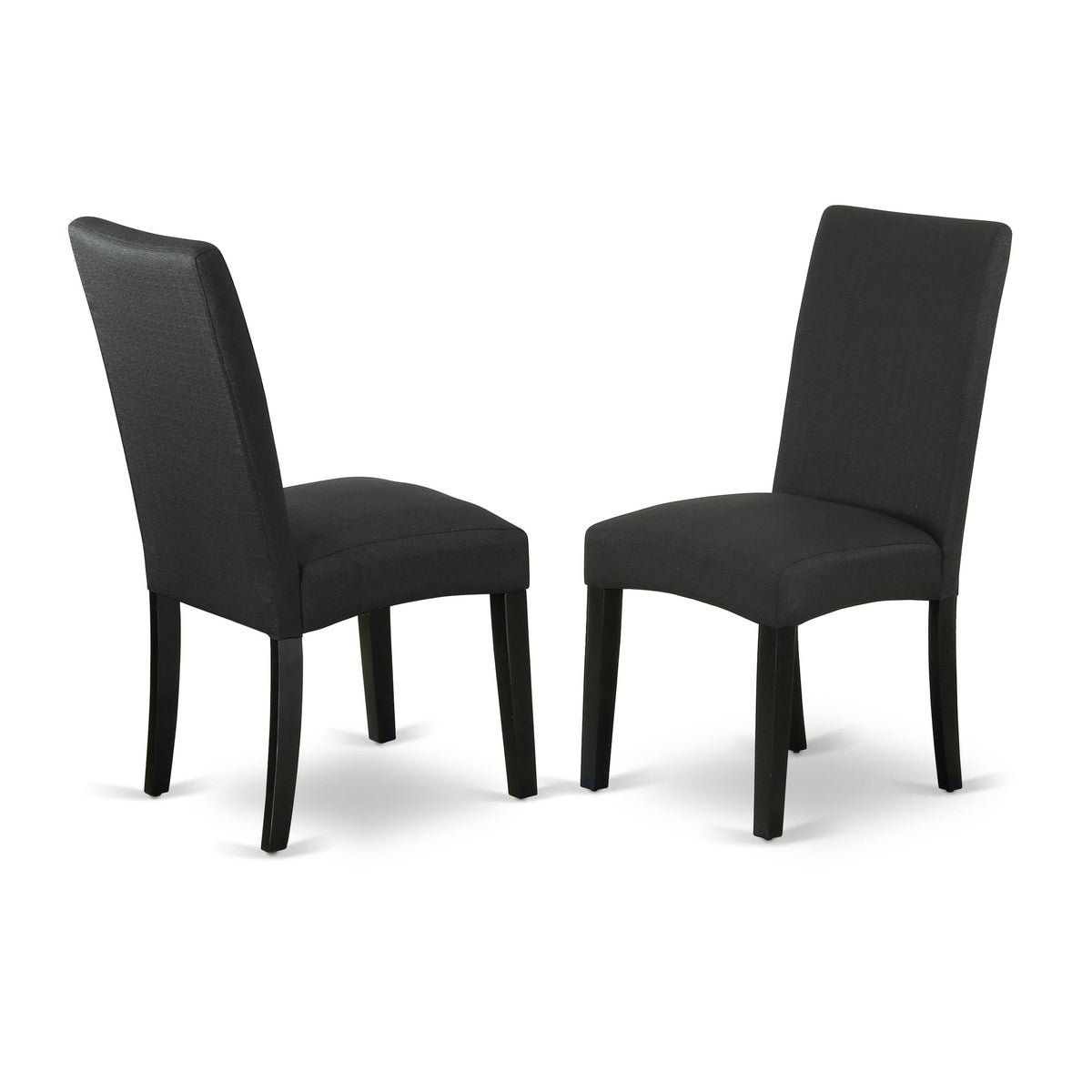 Black Linen Fabric Parson Chair, Set of 2 O65677