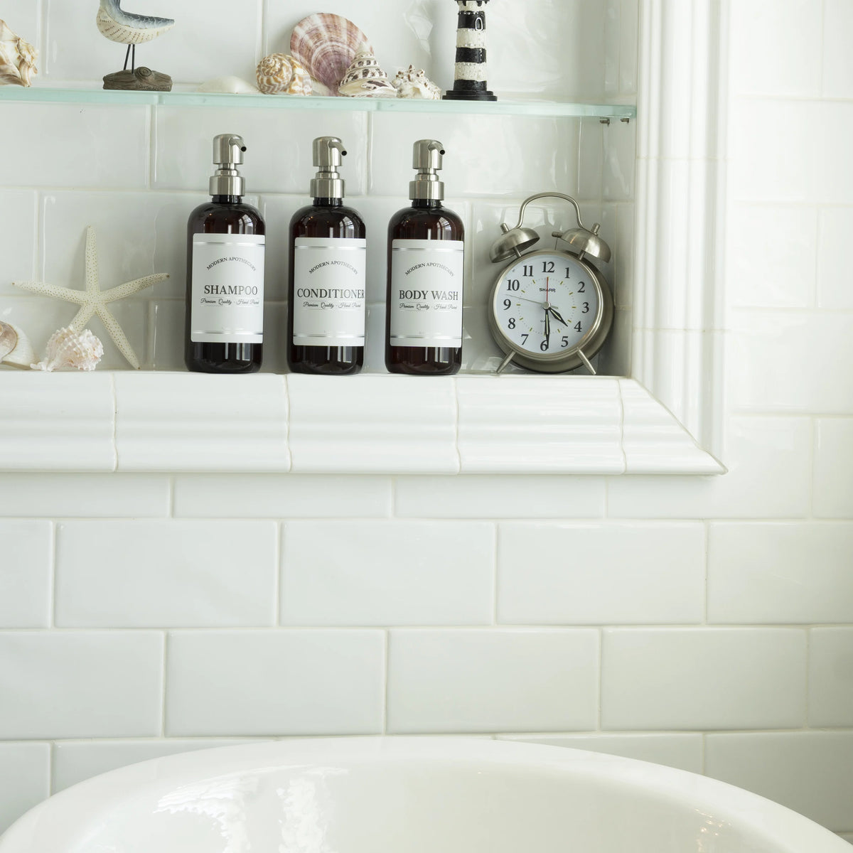 Refillable Body Wash, Shampoo and Conditioner Bottles 16 oz 3 Pack P42174